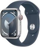 Apple Watch Series 9 [GPS + Cellular, 45mm] - Aluminum Silver Case with Storm Bl...