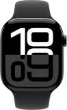 Apple Watch Series 10 [GPS + Cellular, 46mm] - Jet Black Aluminum Case with Black Sport Band, M/L (Renewed)