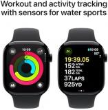 Apple Watch Series 10 [GPS + Cellular, 46mm] - Jet Black Aluminum Case with Black Sport Band, M/L (Renewed)