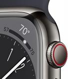 Apple Watch Series 8 (GPS+Cellular, 45mm) - Graphite Stainless Steel Case with Midnight Sport Band, M/L (Renewed)