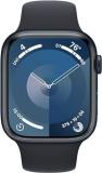 Apple Watch Series 9 [GPS, 45mm] - Midnight Aluminum Case with Midnight Sport Band, M/L (Renewed Premium)