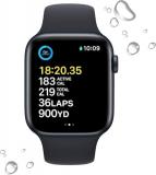 Apple Watch SE (2nd Gen) (GPS, 44mm) - Midnight Aluminum Case with Midnight Sport Band, M/L (Renewed)