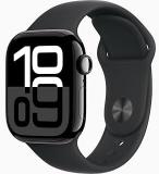 Apple Watch Series 10 (GPS, 42MM) Jet Black Aluminium Case with Black Sport Band, M/L (Renewed Premium)