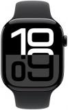 Apple Watch Series 10 [GPS 46mm case] Smartwatch with Jet Black Aluminium Case with Black Sport Band - S/M. Fitness Tracker, ECG App, Always-On Retina Display, Water Resistant (Renewed)