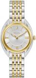 Bulova Ladies' Classic Diamond Quartz Two-Tone Stainless Steel Watch, Silver Dial Style:98R296