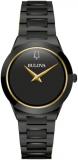 Bulova Ladies' Modern Millenia Black Stainless Steel 2-Hand Quartz Watch, Black Dial Style: 98L314