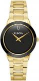 Bulova Ladies' Modern Millenia Gold Stainless Steel 2-Hand Quartz Watch, Blacl D...