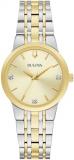 Bulova Ladies' Modern Two-Tone Stainless Steel 3-Hand Quartz Watch, Diamond Acce...