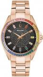Bulova Men's Crystal Phantom Rose Gold Tone Stainless Steel 3-Hand Watch, Rainbo...