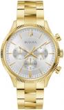 Bulova Men's Classic 6-Hand Chronograph Quartz Gold Stainless Steel Watch, 24 Ho...