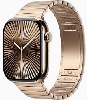 Apple Watch Series 10 [GPS, 42mm] - Gold Titanium Case with Gold Link Bracelet (Renewed)