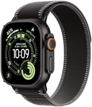 Apple Watch Ultra 3 [GPS + Cellular 49mm] Running & Multisport Smartwatch w/Rugged Titanium Case w/Black/Charcoal Trail Loop - M/L. Satellite Communications, Advanced Health & Fitness Tracking