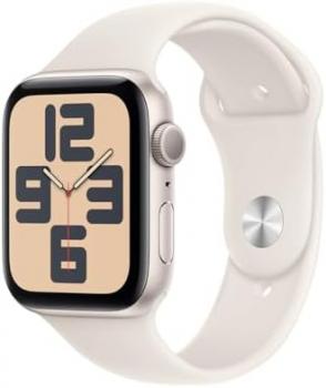 Apple Watch SE (2nd Gen) [GPS 44mm] Smartwatch with Starlight Aluminum Case with Starlight Sport Band M/L (Renewed)