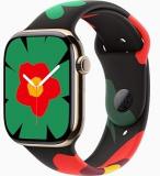 Apple Watch Series 10 [GPS, 42mm] - Gold Titanium Case with Black Unity - Unity Bloom Sport Band, S/M (Renewed)