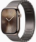 Apple Watch Series 10 [GPS + Cellular, 42mm] - Gold Titanium Case with Slate Link Bracelet (Renewed)