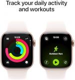 Apple Watch Series 11 [GPS + Cellular 42mm] Smartwatch with Rose Gold Aluminum Case w/Light Blush Sport Band - M/L. Sleep Score, Fitness Tracker, Health Monitoring, Always-On Display, Water Resistant