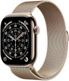 Apple Watch Series 11 [GPS + Cellular 46mm] Smartwatch with Gold Titanium Case with Gold Milanese Loop - S/M. Sleep Score, Fitness Tracker, Health Monitoring, Always-On Display, Water Resistant