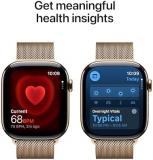 Apple Watch Series 11 [GPS + Cellular 46mm] Smartwatch with Gold Titanium Case with Gold Milanese Loop - S/M. Sleep Score, Fitness Tracker, Health Monitoring, Always-On Display, Water Resistant