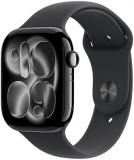 Apple Watch Series 11 [GPS + Cellular 46mm] Smartwatch with Jet Black Aluminum Case with Black Sport Band - S/M. Sleep Score, Fitness Tracker, Health Monitoring, Always-On Display, Water Resistant