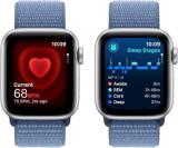 Apple Watch SE (2nd Gen) [GPS, 40MM] - Silver Aluminum Case with Winter Blue Sport Loop, One Size (Renewed)