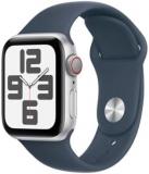 Apple Watch SE (2nd Gen) [GPS + Cellular 40mm] - Silver Aluminum Case with Storm Blue Sport Band, S/M (Renewed)
