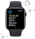 Apple Watch SE (2nd Gen) (GPS + Cellular, 44mm) - Midnight Aluminum Case with Midnight Sport Band, M/L (Renewed)