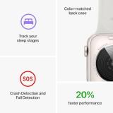 Apple Watch SE (2nd Gen) [GPS 44mm] Smartwatch with Starlight Aluminum Case with Starlight Sport Band M/L (Renewed)