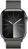 Apple Watch Series 9 [GPS + Cellular 41MM] - Graphite Stainless Steel Case with Graphite Milanese Loop, One Size (Renewed)
