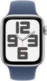 Apple Watch SE (2nd Gen) [GPS 44mm] Smartwatch with Silver Aluminium Case with Denim Sport Band M/L. Fitness and Sleep Trackers, Crash Detection, Heart Rate Monitor, Retina Display
