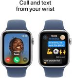 Apple Watch SE (2nd Gen) [GPS 44mm] Smartwatch with Silver Aluminium Case with Denim Sport Band M/L. Fitness and Sleep Trackers, Crash Detection, Heart Rate Monitor, Retina Display