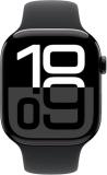 Apple Watch Series 10 [GPS, 42mm] - Jet Black Aluminum Case with Black Sport Band, S/M (Renewed)