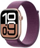 Apple Watch Series 10 [GPS, 42mm] - Rose Gold Aluminum Case with Plum Sport Loop...