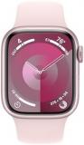 Apple Watch Series 9 [GPS + Cellular 41mm] Pink Aluminum Case with Pink Sport Band S/M (Renewed)