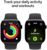 Apple Watch Series 11 [GPS 42mm] Smartwatch with Jet Black Aluminum Case with Black Sport Band - S/M. Sleep Score, Fitness Tracker, Health Monitoring, Always-On Display, Water Resistant
