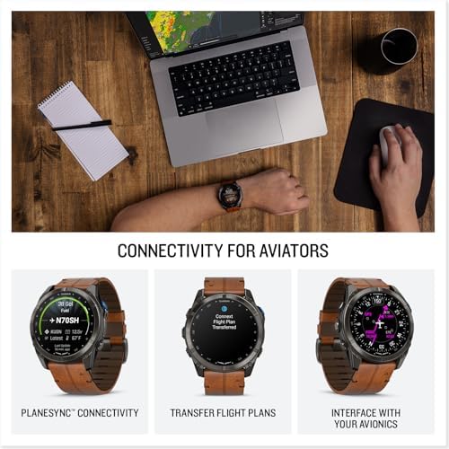 Garmin D2 Mach 2 Pro Carbon Gray DLC Titanium with Chestnut Leather Band