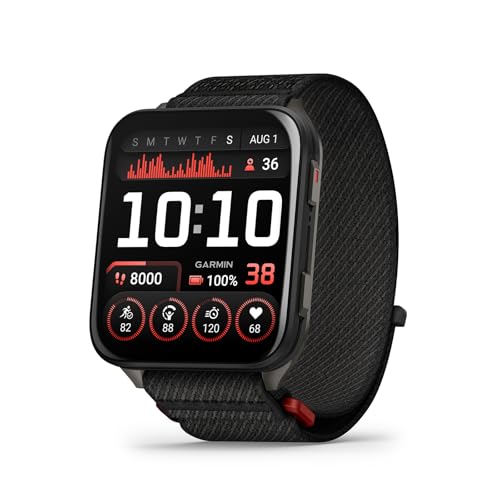 Garmin Venu X1, Thin and Lightweight GPS Smartwatch, AMOLED Display, Advanced Health and Fitness Features, Black with Slate Titanium Caseback and ComfortFit Nylon Band