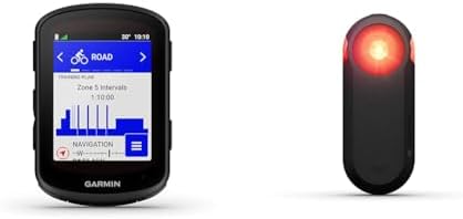 Garmin Edge 840 Solar, Solar-charging GPS Cycling Computer with Touchscreen and Buttons, Targeted Adaptive Coaching, Advanced Navigation and Garmin Varia RTL515 Radar Tail light (010-02376-00)