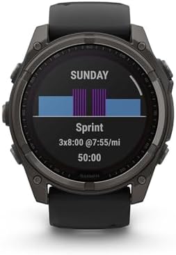 Garmin Fenix 8 47mm Solar Sapphire Multisport GPS Smartwatch, Carbon Gray DLC Titanium with Black/Pebble Gray, 010-02906-10 - Bundle w/Deco Essentials Screen Protector and Fitness and Wellness Suite
