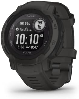 Garmin Instinct 2 Solar, GPS Outdoor Watch, Solar Charging Capabilities, Multi-GNSS Support, Tracbak Routing, Graphite (Renewed)