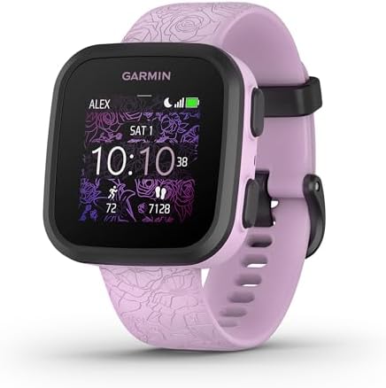 Garmin Bounce™, Kids Smartwatch, Two-Way Text and Voice Messaging, Location Tracking, Lilac Floral (Renewed)