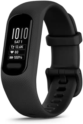 Garmin vívosmart 5, Fitness Tracker, Long-Lasting Battery, Simple Design, Black Large (Renewed)