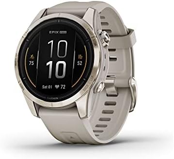 Garmin epix Pro (Gen 2) Sapphire Edition, 42mm, High Performance Smartwatch, Advanced Training Technology, Built-in Flashlight, Light Sand