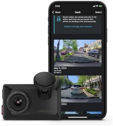 Garmin Dash Cam X310, Compact 4k Ultra HD Touchscreen Dash Cam with a 140-degree Field of View, Built in Clarity Polarizer, Voice Controlled, GPS, 2.4” Display, Automatic Recording