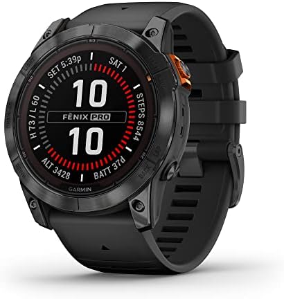 Garmin fēnix 7X Pro Solar, Multisport GPS Smartwatch, Built-in Flashlight, Solar Charging Capability, Black
