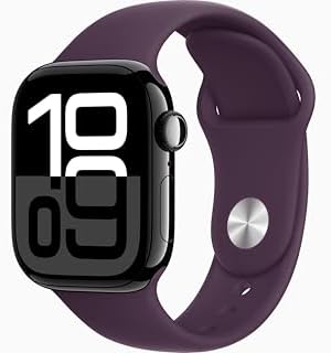 Apple Watch Series 10 [GPS + Cellular, 46mm] - Jet Black Aluminum Case with Plum...