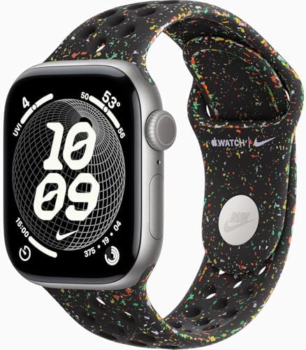 Apple Watch Series 11 [GPS + Cellular, 42mm] Space Gray Aluminum Case with Midnight Black Nike Sport Band, S/M (Renewed Premium)