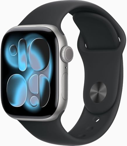 Apple Watch Series 11 [GPS + Cellular, 42mm] Space Gray Aluminum Case with Black Sport Band, M/L (Renewed Premium)
