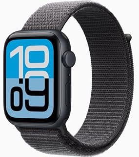 Apple Watch SE 3 [GPS + Cellular, 44mm] Midnight Aluminum Case with Dark Gray Sport Loop Band, One Size (Renewed Premium)