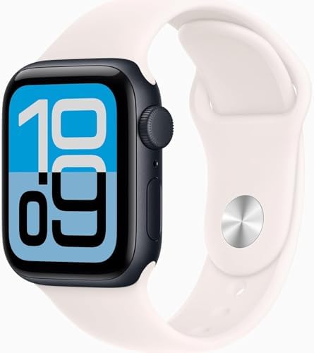 Apple Watch SE 3 [GPS + Cellular, 40mm] Midnight Aluminum Case with Light Blush Sport Band, S/M (Renewed Premium)