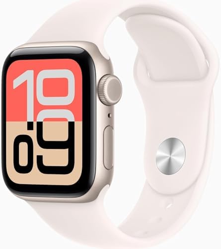 Apple Watch SE 3 [GPS + Cellular, 40mm] Starlight Aluminum Case with Light Blush Sport Band, S/M (Renewed Premium)